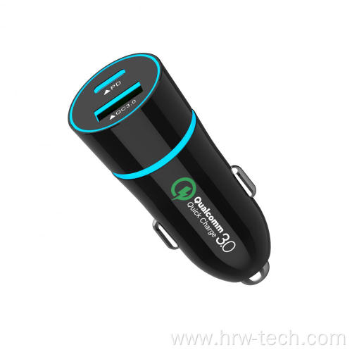 Mini Fast Car Charger USB A/C Port